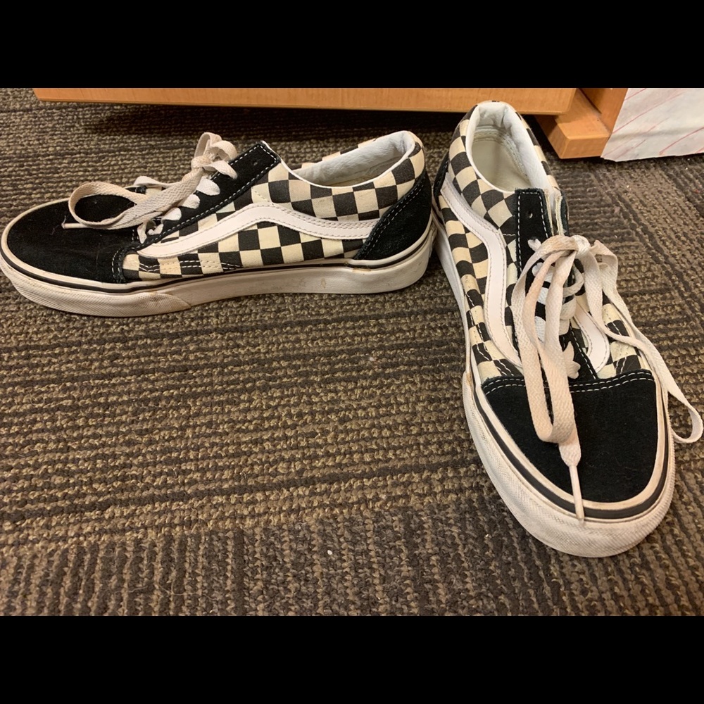 Checkered Vans. Worn. - Picture 4 of 4